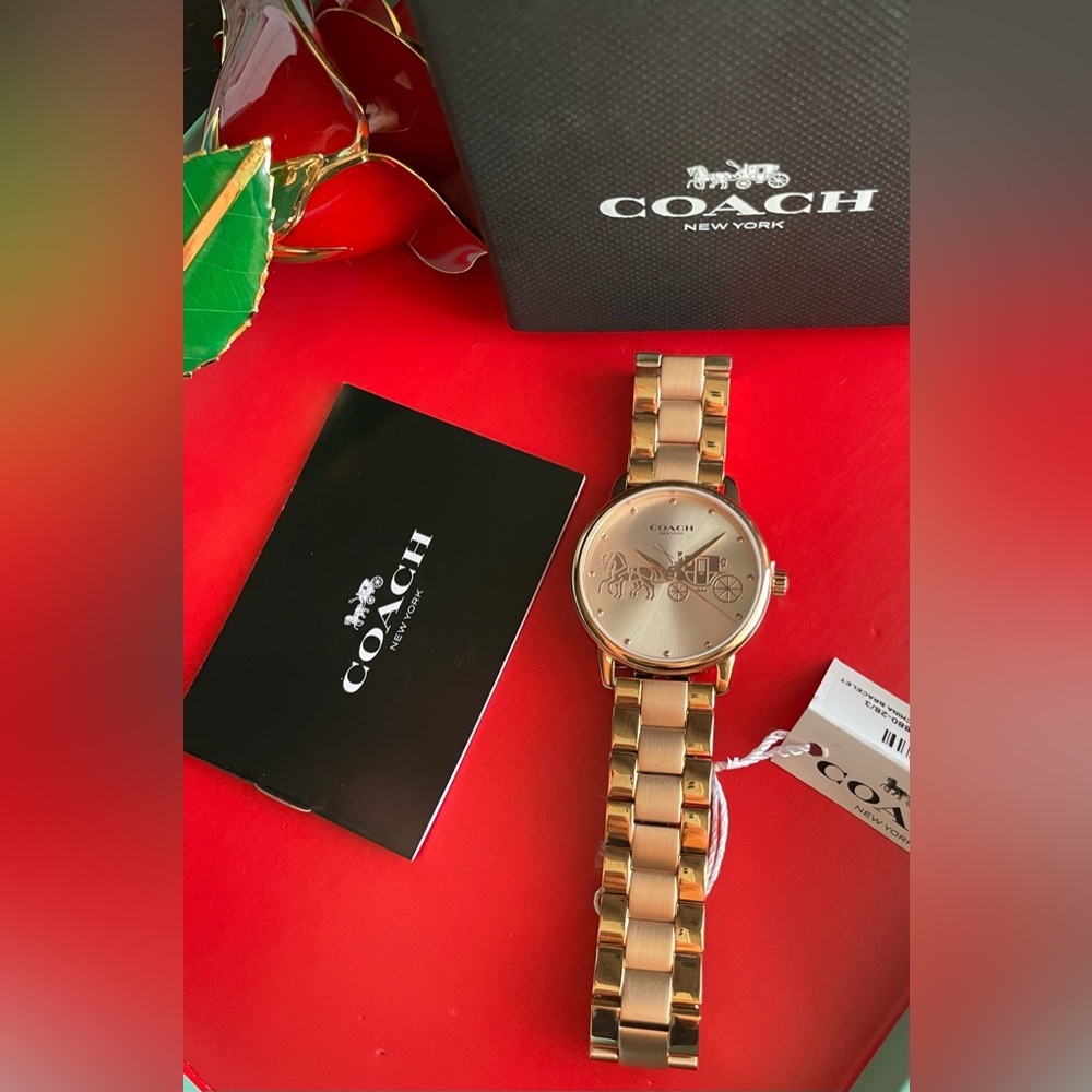 COACH WATCH.Coach Grand Rose-Gold Women's Watch,AUTHENTIC Coach Watch.